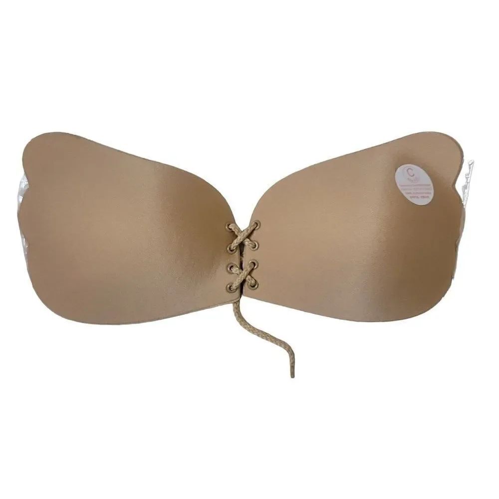 Self Adhesive Bra C Cup Backless Winged Goddess Nude